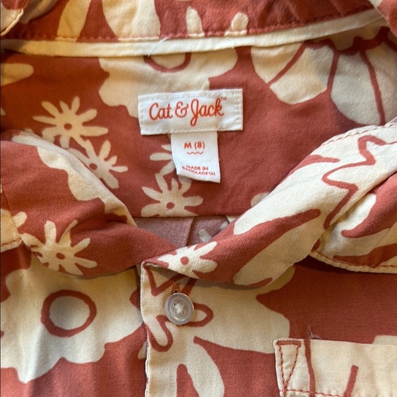 Floral Kids Shirt in Coral and White - Picture 2 of 3